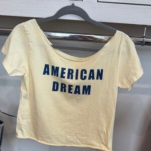 Brandy Melville Cream 'American Dream' Tee